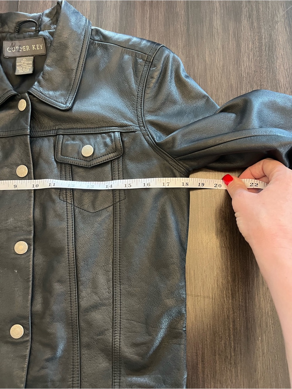 Copper Key Women’s Black Leather Button-Front Jacket - Picture 4 of 6